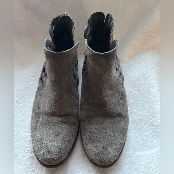 Vince Camuto Gray Suede Ankle Booties - Picture 1 of 3